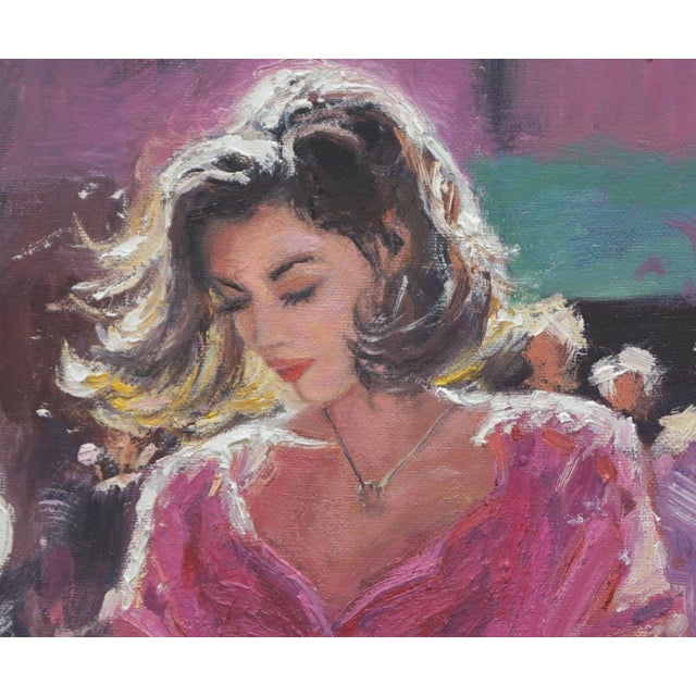 Impressionist Original Oil Painting of Girl Portrait For Sale - Image 3 of 5