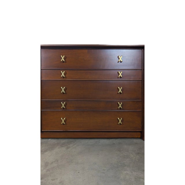 Johnson Furniture Company Mid Century Modern Walnut Dresser by Paul Frankl for Johnson Furniture, C1950s For Sale - Image 4 of 18