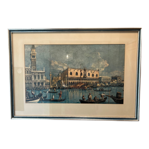 Late 20th Century Giovanni Canal (Canaletto) “Veduta Del Palazzo Ducale” Framed Art Print – 29” X 20.5”