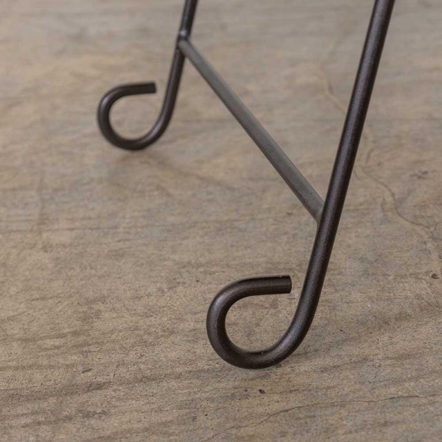 Panoplie Iron Loop Stool, Yellow Linen For Sale - Image 10 of 11