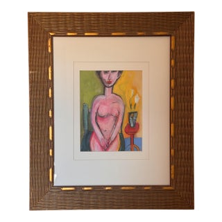 "Seated Woman With Vase" Painting by Brewer For Sale