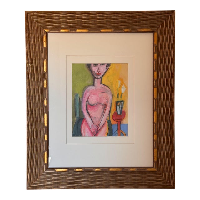 "Seated Woman With Vase" Painting by Brewer For Sale