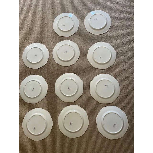 White 1930s George Jones Crescent White and Gold Porcelain Plates For Sale - Image 8 of 12