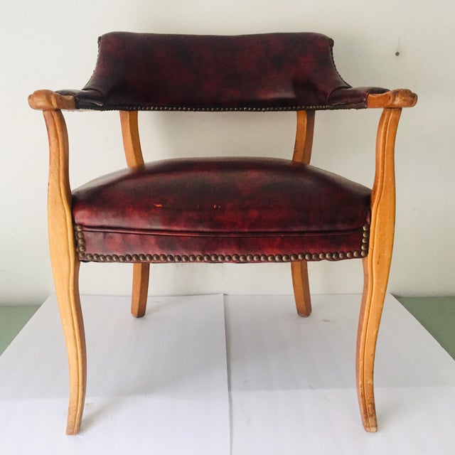 Vintage Leather Wine Color Side Chair Chairish