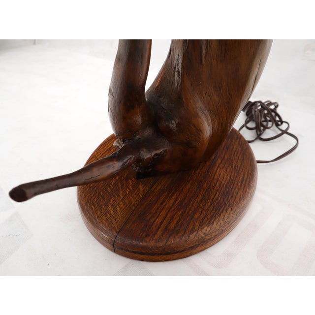 Mid 20th Century Varnished Arts & Crafts Driftwood Table Lamp For Sale - Image 11 of 12