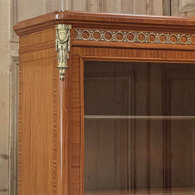 Late 19th Century 19th Century Parisian Louis XVI Marquetry Bookcase ~ Display Armoire For Sale - Image 5 of 18