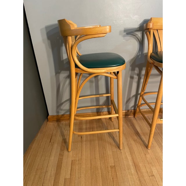 Vintage Pair Bentwood Bar Stools Gar Products Attributed Radomsko ZMG For Sale - Image 10 of 11