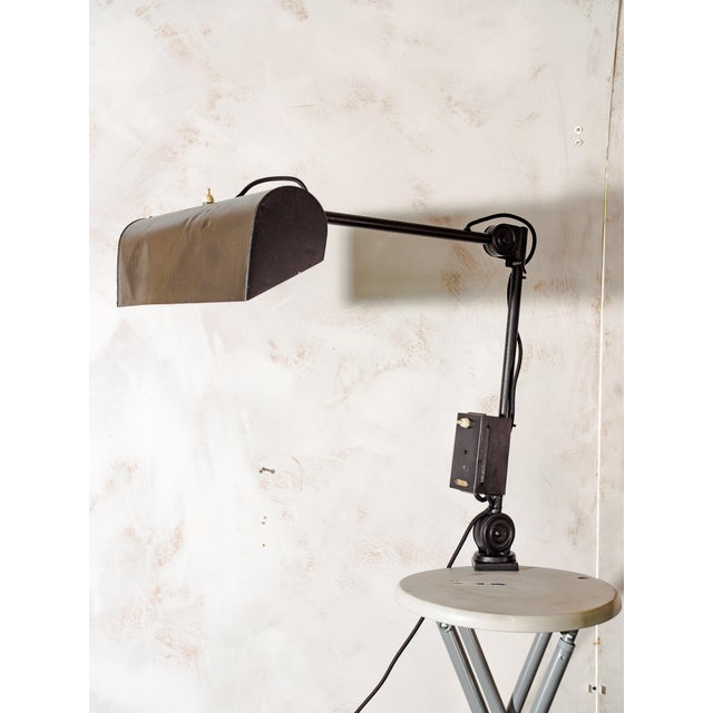 Vintage Bauhaus Bankers Lamp with Adjustable Arm Clamp from Hala, 1930s For Sale - Image 13 of 17