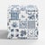 Spritely Home Saunders French Seam Ottoman in Delft Print For Sale - Image 4 of 5