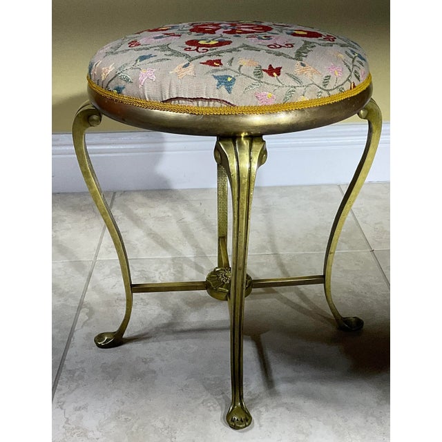 Brass Vintage Brass Suzani Foot Stool For Sale - Image 8 of 13