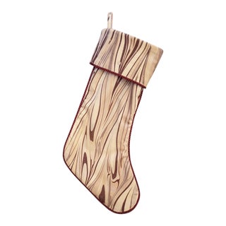Taupe Candy Cane Swirl Stocking For Sale