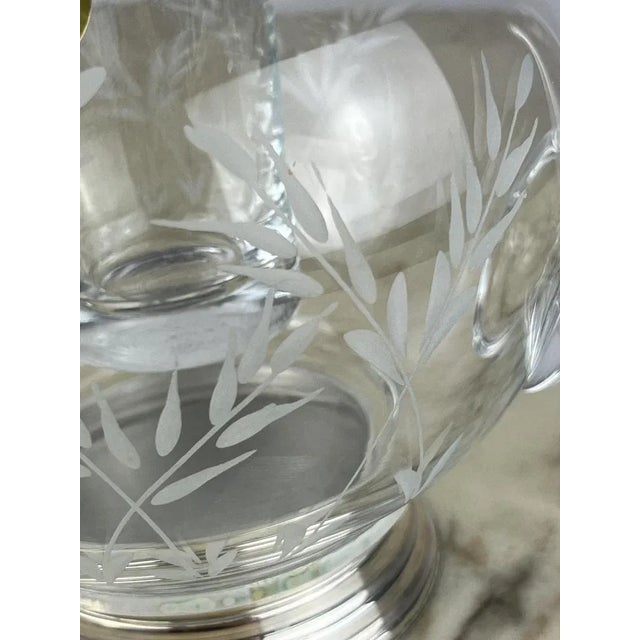 Gray Carafe with Ice Holder, Crystal and Silver, Italy, 1980s For Sale - Image 8 of 9