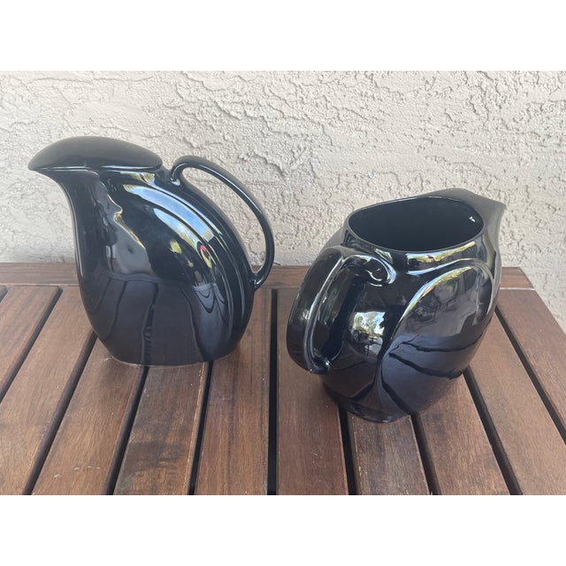 1970s Art Deco Black Hall Art Pottery Juice Pitcher With Lid For Sale In Santa Fe - Image 6 of 6