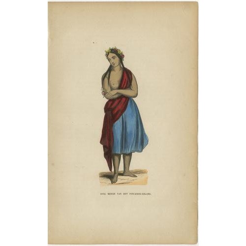 Paper European School Artist, Pacific Islanders & Polynesian Costume, 1852, Print, Set of 10 For Sale - Image 7 of 13