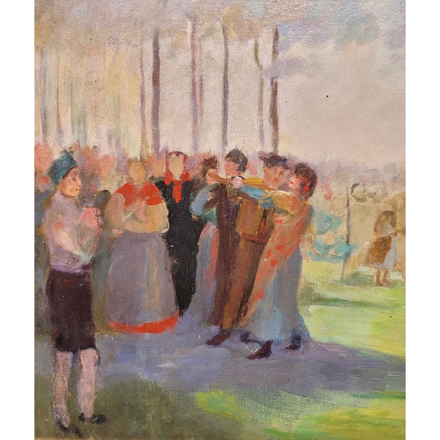 Willem Vaarzon Morel "Attributed"-Outdoor Italian Reverly Party -Oil Painting-C1910s For Sale - Image 4 of 9