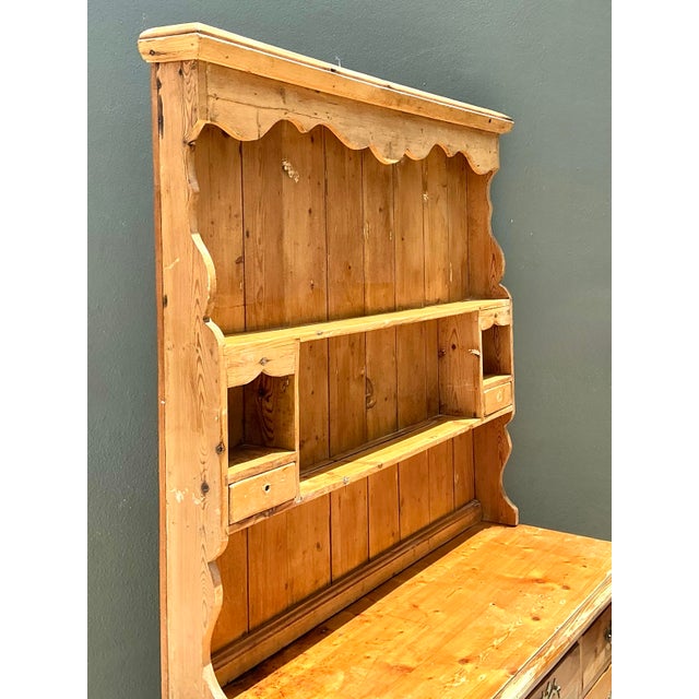 Tan Vintage Primitive Pine Hutch For Sale - Image 8 of 12