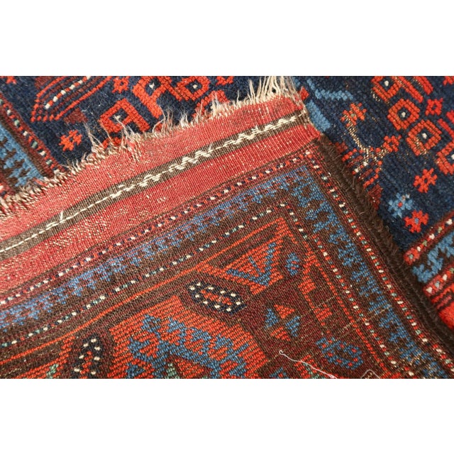 1880s, Handmade Antique Afghan Baluch Rug 3.1' X 7.1' For Sale - Image 4 of 13