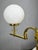 Vintage Art Deco Brass and Opaline Glass Globe Chandelier, Czechoslovakia, 1930s For Sale - Image 3 of 12