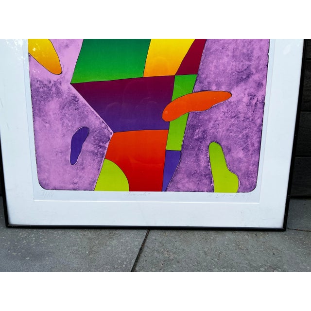 Paper 1990s Contemporary Signed Colorful Abstract Lithograph For Sale - Image 7 of 12