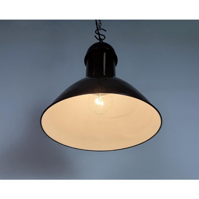 Industrial Black Enamel Pendant Lamp from Aeg, 1930s For Sale - Image 11 of 16