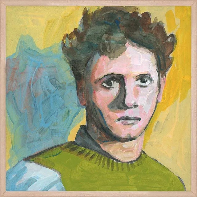 Contemporary Dylan Thomas by Valerie Suter, Framed Art Print, 24x24 For Sale - Image 3 of 3