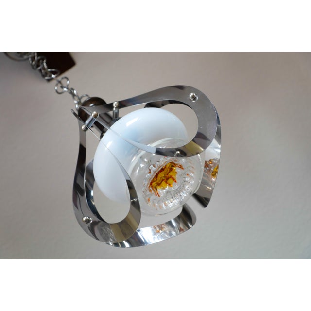 AVMazzega Vintage Murano Glass Pendant Lamp attributed to Toni Zuccheri for Mazzega, 1970s For Sale - Image 4 of 15