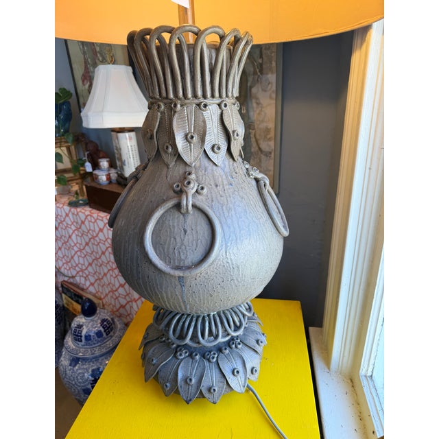 1980s Barry Dixon Large Foliage Urn Lamp For Sale - Image 16 of 17