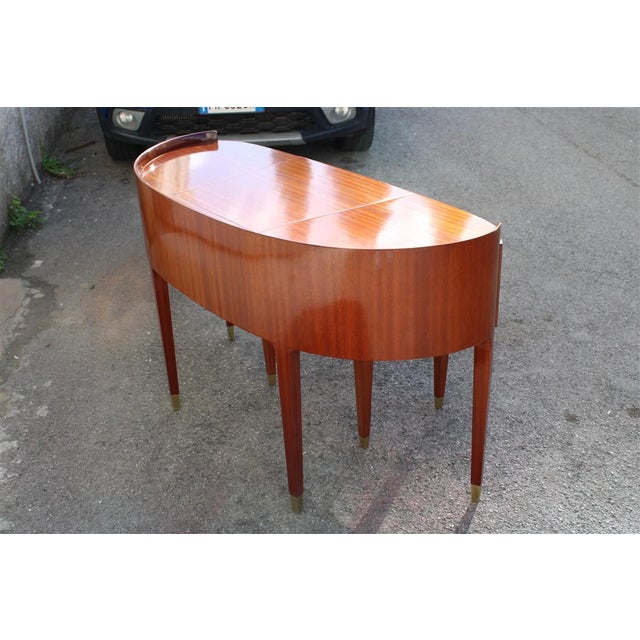 Curved Dressing Table with Stool by Paolo Buffa for Ducrot, 1950s, Set of 2 For Sale - Image 18 of 18