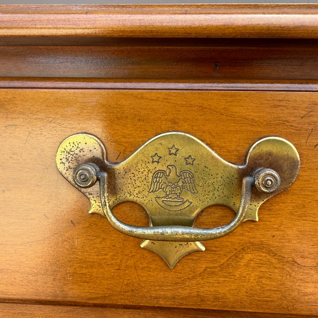 Auburn Vintage Statton Americana Traditional Solid Cherry 1 Drawer Console or Hall Table For Sale - Image 8 of 16