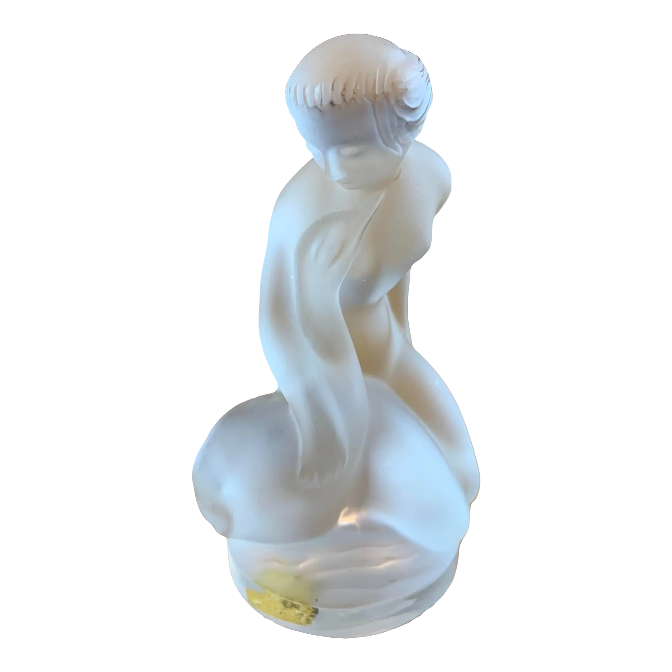 1980s Vintage Lalique France Leda Girl With Swan Statuette | Chairish