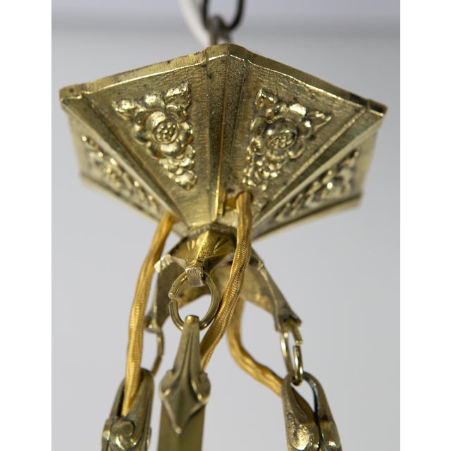 Metal Art Deco Lamp by Muller Freres Luneville, France, 1930 For Sale - Image 7 of 12