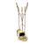Vintage Solid Polished Brass 5-Piece Fireplace Tool Companion Set For Sale