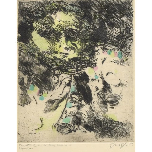 Guelfo Bianchini, Faun, Etching, 1959 For Sale - Image 3 of 3