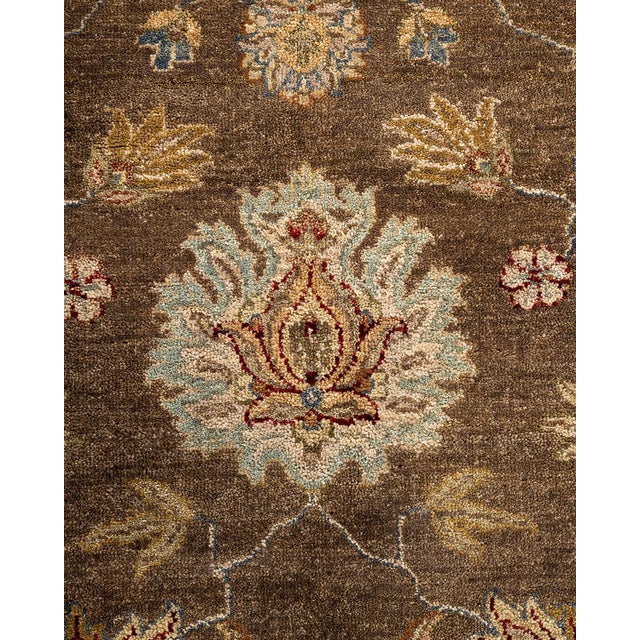 Traditional Oushak, One-of-a-Kind Hand-Knotted Area Rug - Green, 8' 2" x 9' 9" For Sale - Image 3 of 8