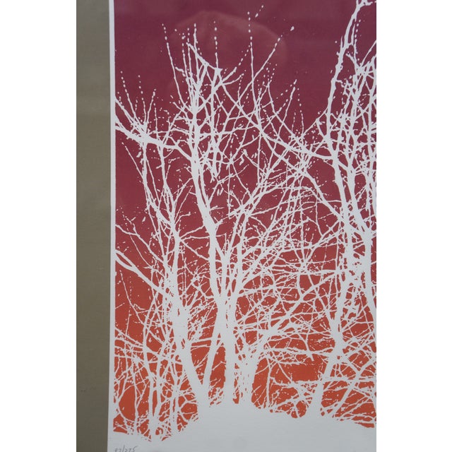 Max Hayslette Signed Abstract Winter Sunset Serigraph Print 44" For Sale - Image 6 of 15