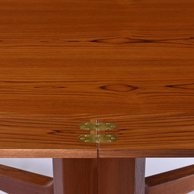 Refinished Expanding Oval Danish Modern Teak Flip-Flap Dining Table by Dyrlund For Sale - Image 12 of 15