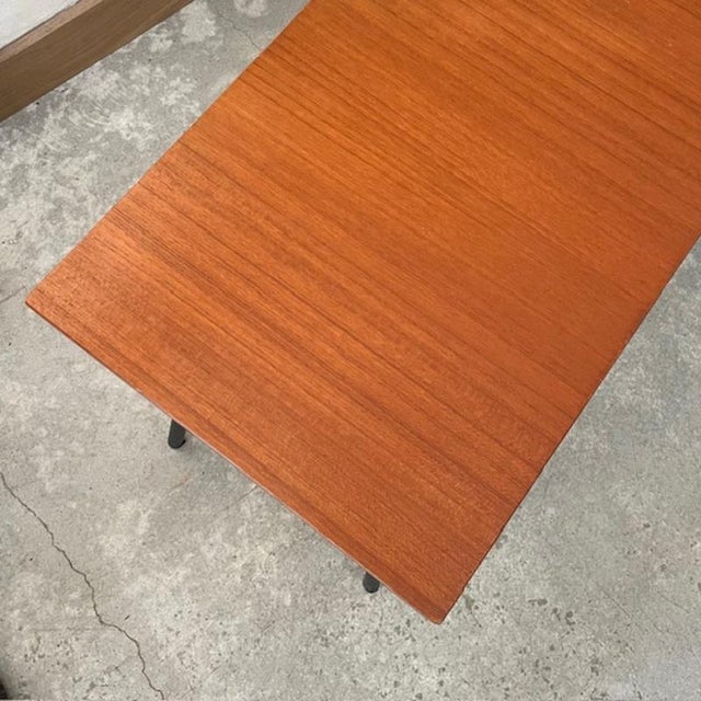Vintage Brown Wooden Bench For Sale - Image 3 of 5