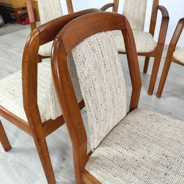 Beige Scandinavian Dining Chairs Manner of Dyrlund – Set of 6 For Sale - Image 8 of 11