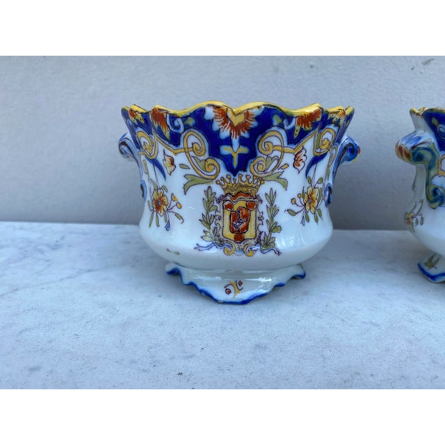 Off-white 19th French Faience Caches Pots Desvres For Sale - Image 8 of 9
