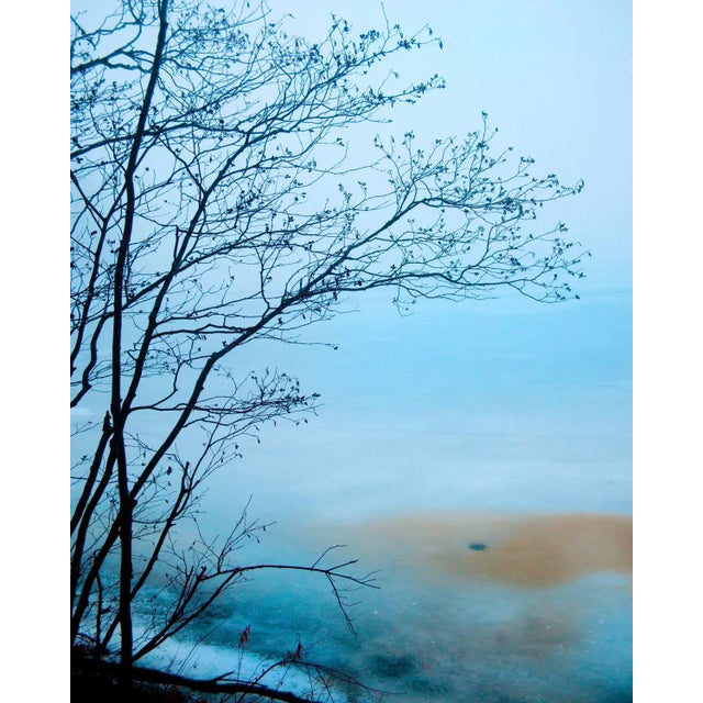 Color Photograph of a lake in winter time in upstate New York