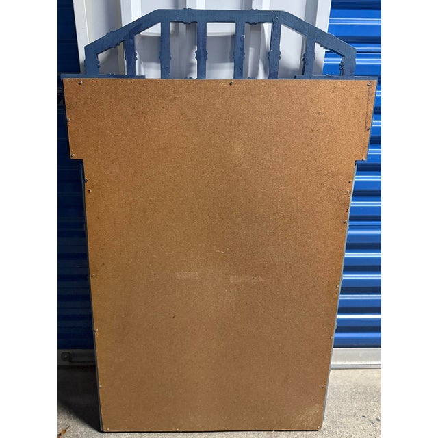 Vintage Greek Key Faux Bamboo Mirror - Newly Lacquered in Hale Navy For Sale In New York - Image 6 of 6