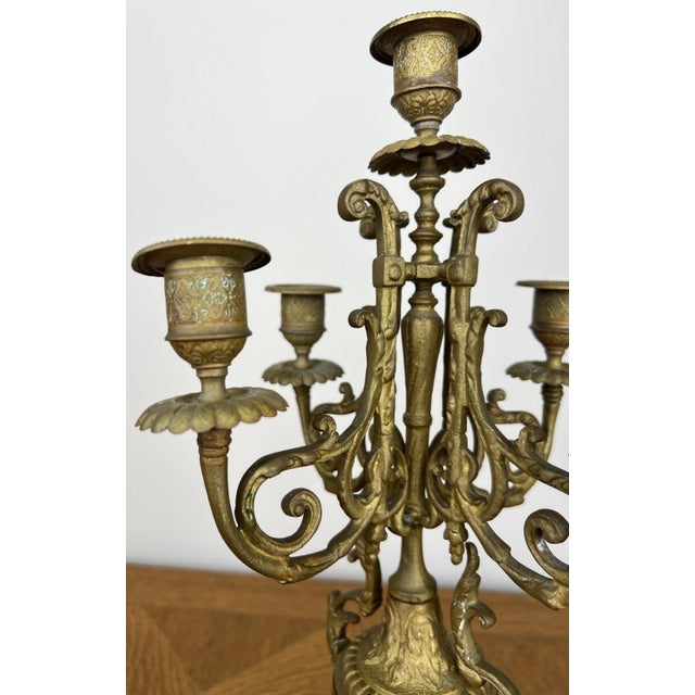 Vintage French Style Candleholders, Set of 2 For Sale - Image 4 of 14