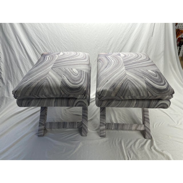 Pair of 1970’s Ottomans in the Style of Billy Baldwin For Sale - Image 12 of 12