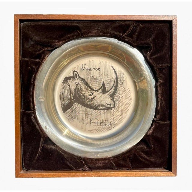 Silver Rhinoceros Plate by Bernard Buffet, 1977 For Sale - Image 11 of 11