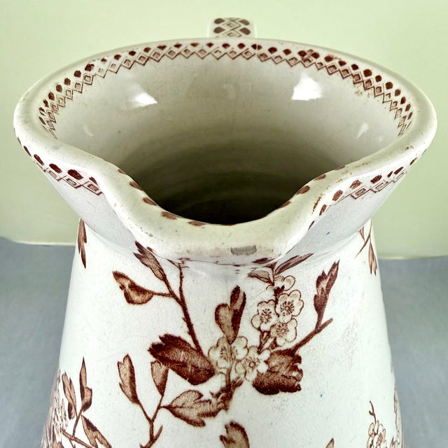 English Aesthetic Movement Large Ironstone Pitcher For Sale - Image 13 of 15