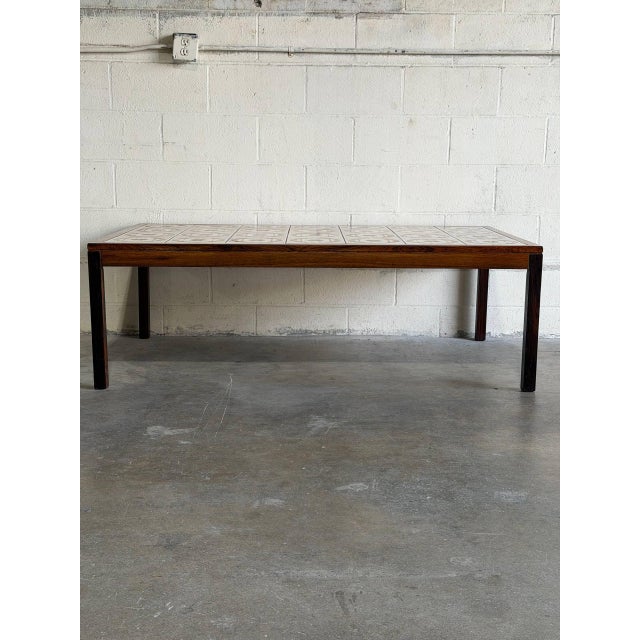 Rosewood Ceramic Tile Top Coffee Table Danish Mid-Century Modern 1970s For Sale - Image 10 of 10