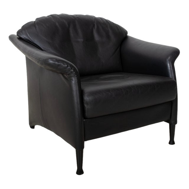 Scarlett Lounge Chair in Black Leather from Walter Knoll / Wilhelm Knoll For Sale