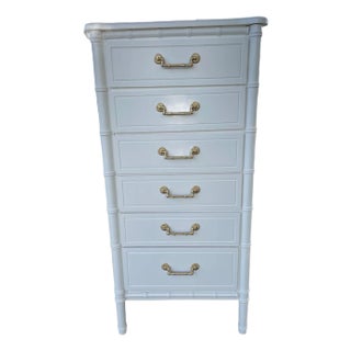 1970s Vintage Faux Bamboo Lingerie Chest Six Drawers For Sale