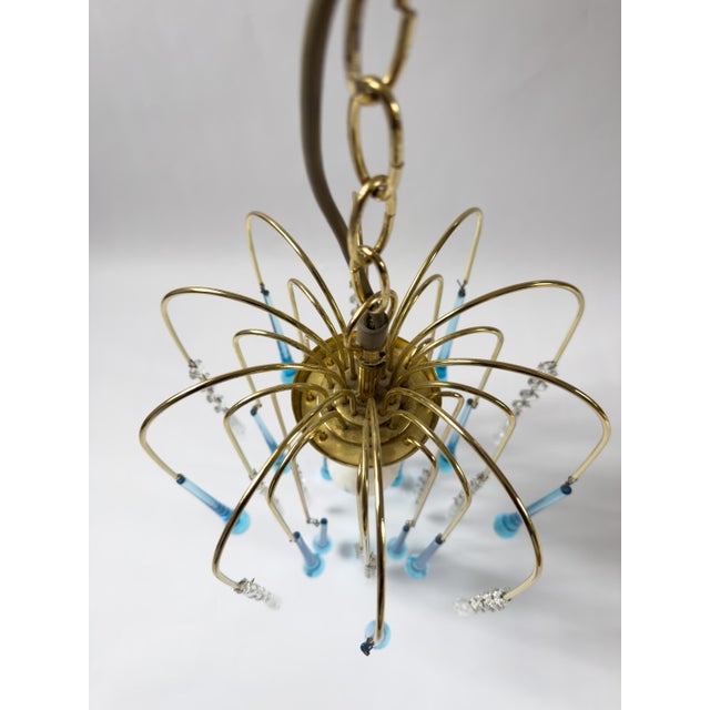 Blue Vintage Murano-Style Blue Glass Teardrop Waterfall Chandelier, C. 1970 For Sale - Image 8 of 18