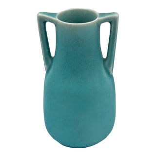 Antique Rookwood Art Pottery Double-Handle Vase Robin's Egg Blue #2562 For Sale